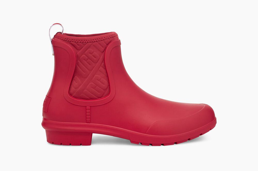 Ugg Rain Boot Womens - Ugg Chevonne Red - 820WDXFPJ